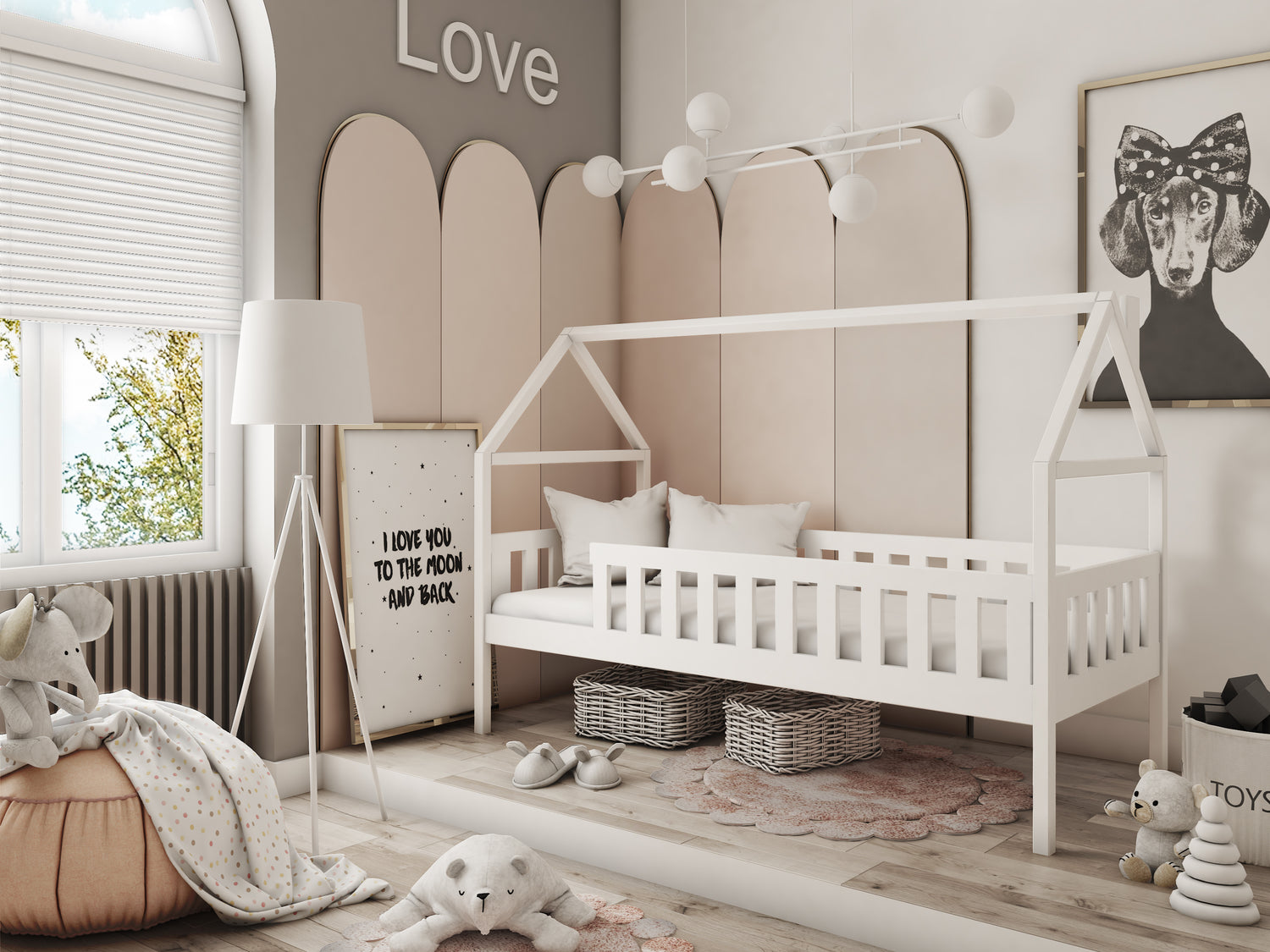 Horten-Kids Kostenloser Versand Betten Hausbetten Kinderbetten Hochbetten Montessori Betten Bett mit Stauraum Bett zum Ausziehen Moderne Betten Skandinavische Betten Trend Bett Traumbett Etagenbett Bett für 3 2 Kinder Gitterbett Krippe Bett mit Schubladen